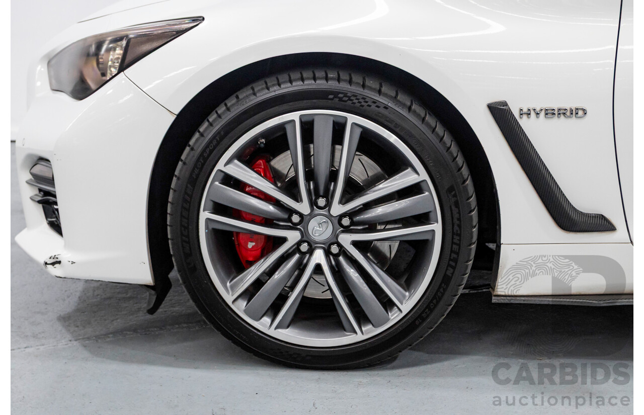 8/2014 Infiniti Q50s Hybrid Premium (AWD) V37 4d Sedan Moonlight White Pearl V6 3.5L