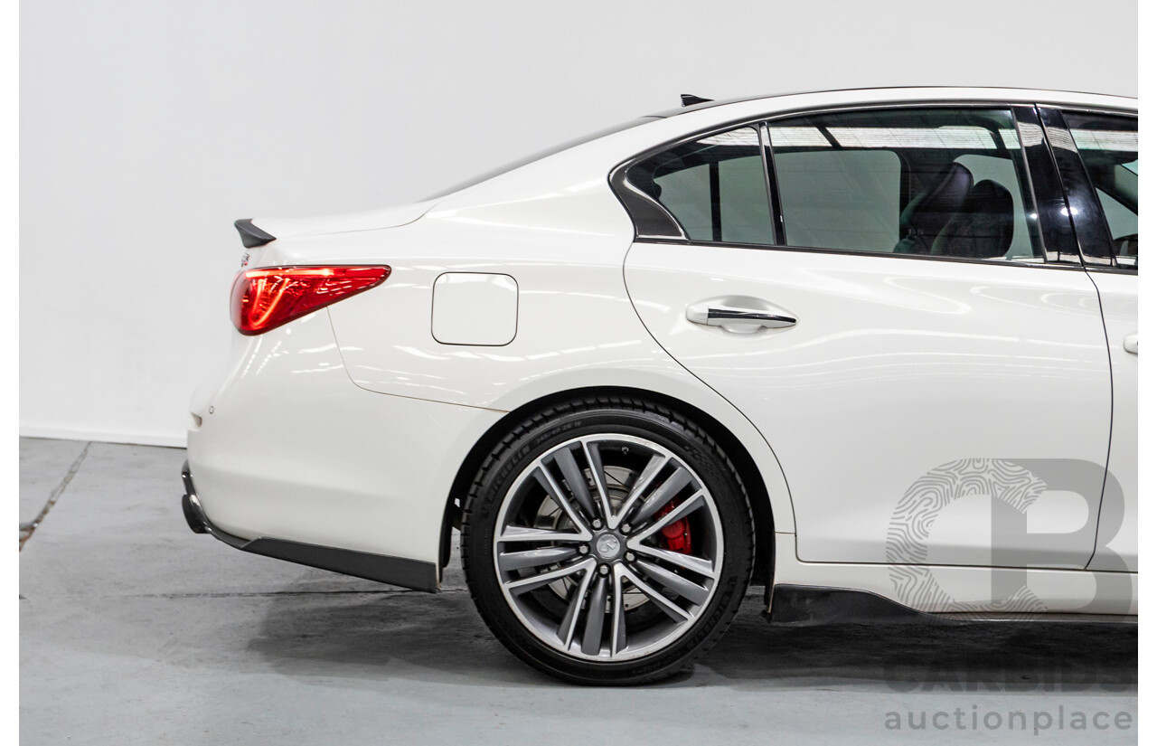 8/2014 Infiniti Q50s Hybrid Premium (AWD) V37 4d Sedan Moonlight White Pearl V6 3.5L