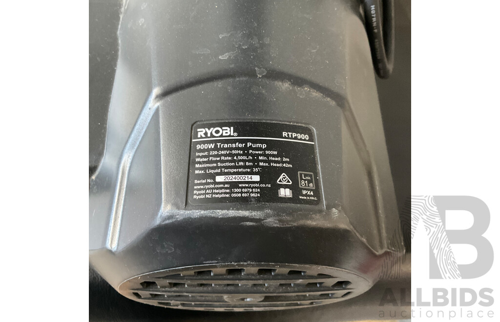 Ryobi 900W Transfer Pump (RTP900)