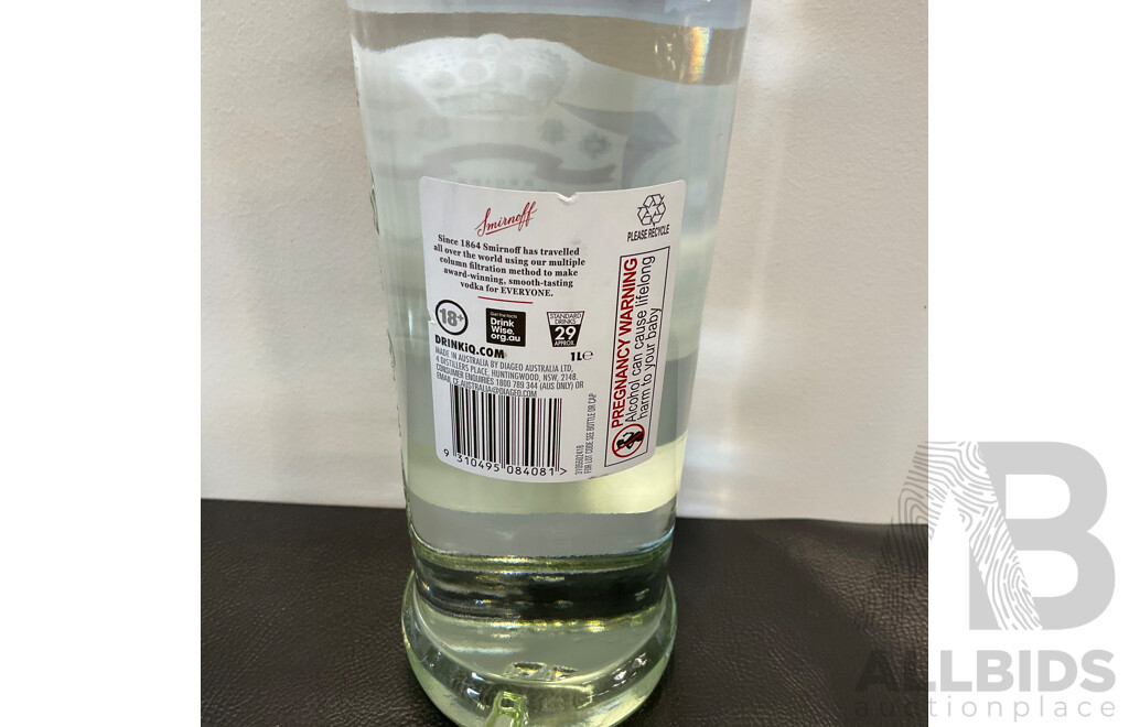 SMIRNOFF Vodka 1L - LOT of 3