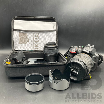 NIKON D5300 Digital SLR Camera, SIGMA Zoom Lens Fitted 55mm Hoya Skylight Filter, Other