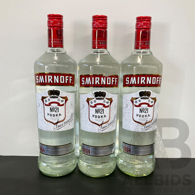 SMIRNOFF Vodka 1L - LOT of 3