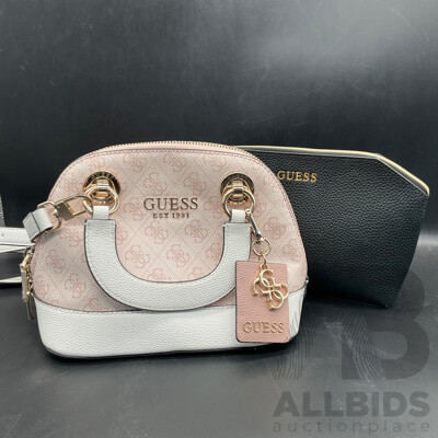 GUESS Cathleen Small Dome Bag, GUESS Cosmetic Pouch  -Lot of 2