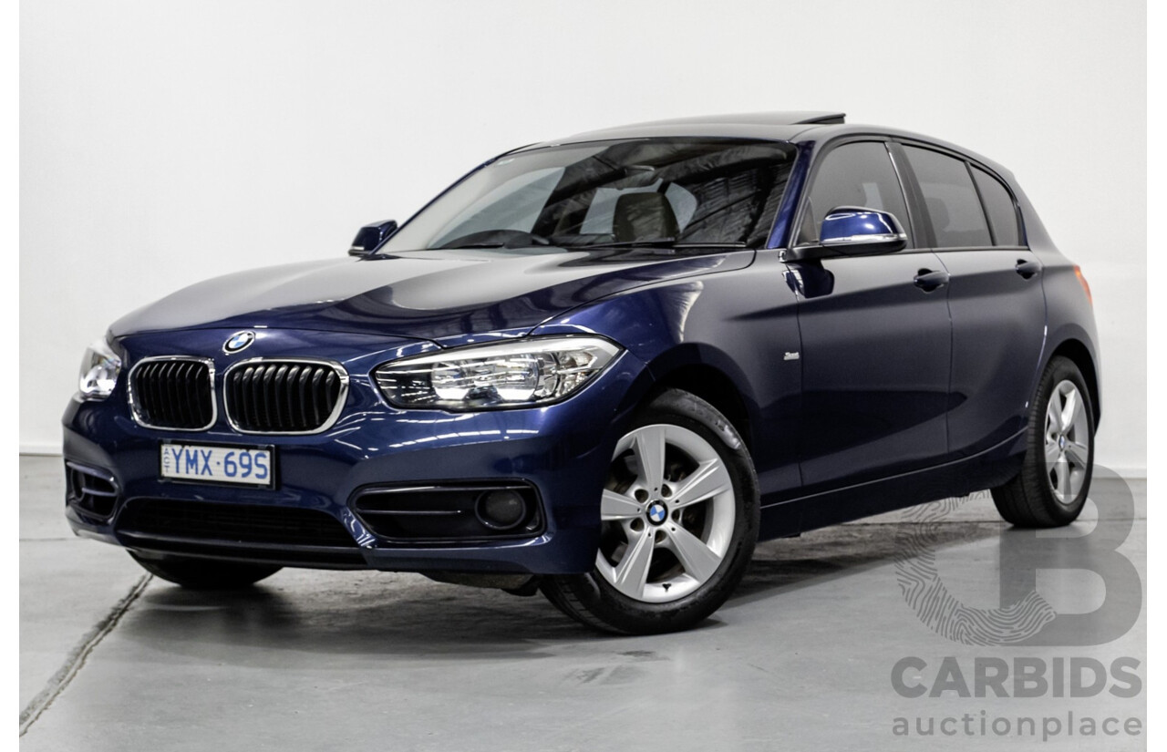 5/2016 BMW 118i Sport F20 LCI 5d Hatchback Mediterran Blue Metallic Turbo 1.5L