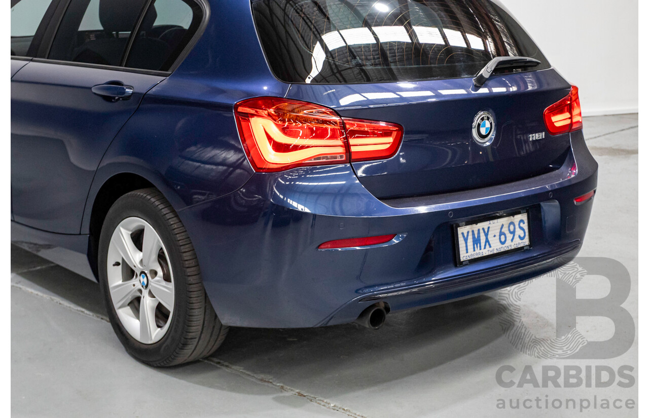 5/2016 BMW 118i Sport F20 LCI 5d Hatchback Mediterran Blue Metallic Turbo 1.5L