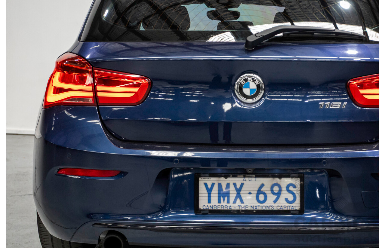 5/2016 BMW 118i Sport F20 LCI 5d Hatchback Mediterran Blue Metallic Turbo 1.5L