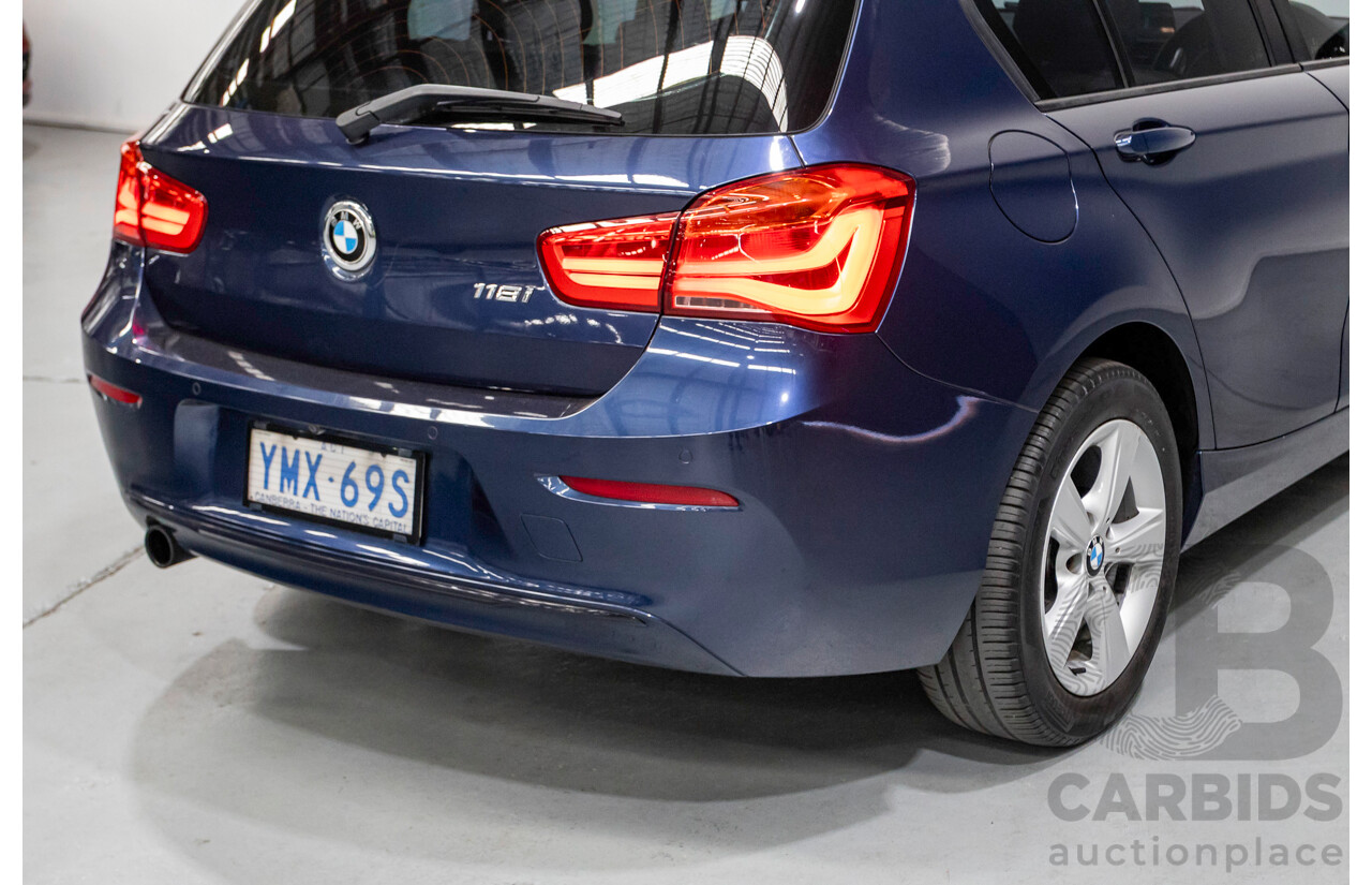 5/2016 BMW 118i Sport F20 LCI 5d Hatchback Mediterran Blue Metallic Turbo 1.5L