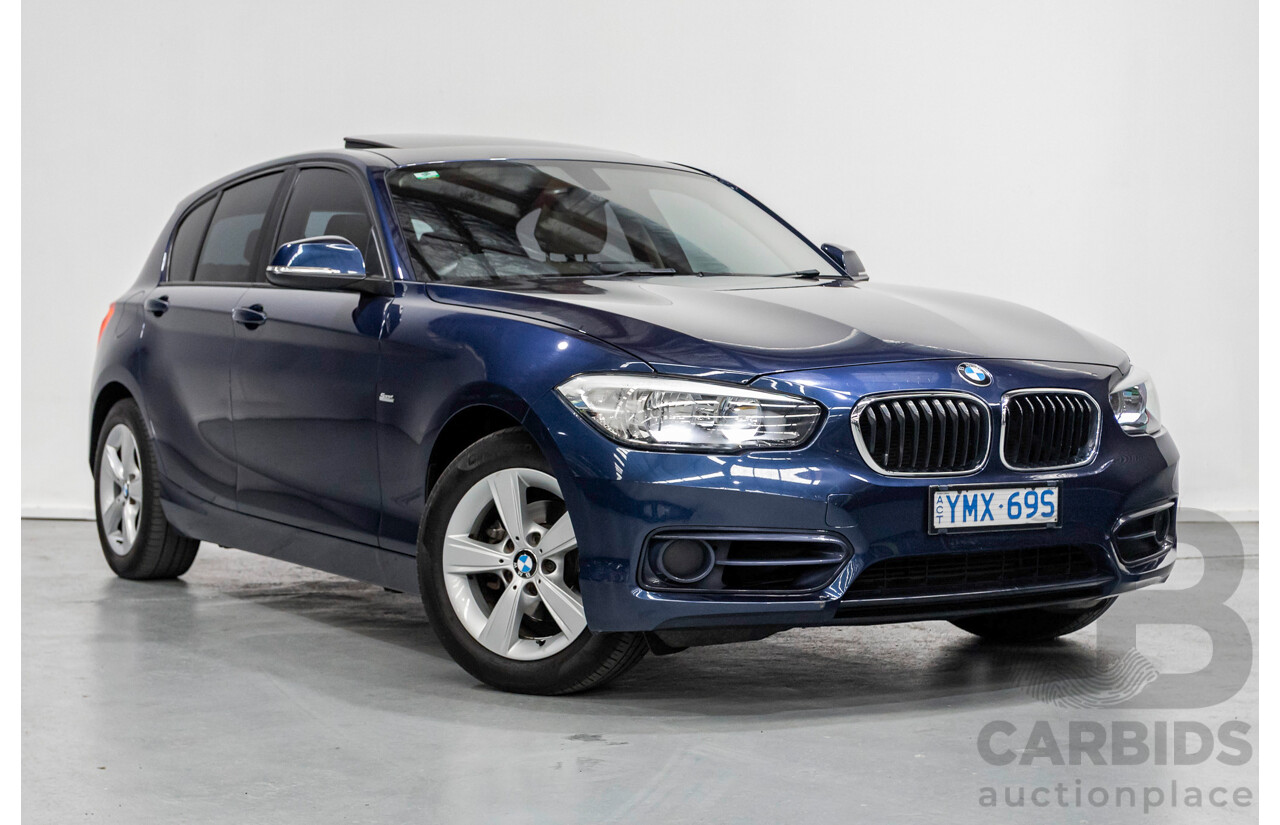 5/2016 BMW 118i Sport F20 LCI 5d Hatchback Mediterran Blue Metallic Turbo 1.5L