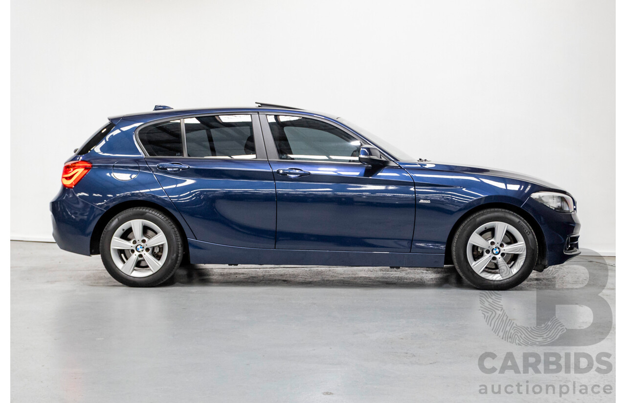5/2016 BMW 118i Sport F20 LCI 5d Hatchback Mediterran Blue Metallic Turbo 1.5L