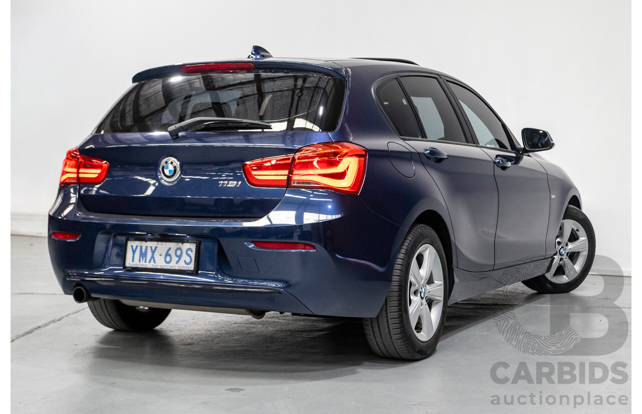 5/2016 BMW 118i Sport F20 LCI 5d Hatchback Mediterran Blue Metallic Turbo 1.5L