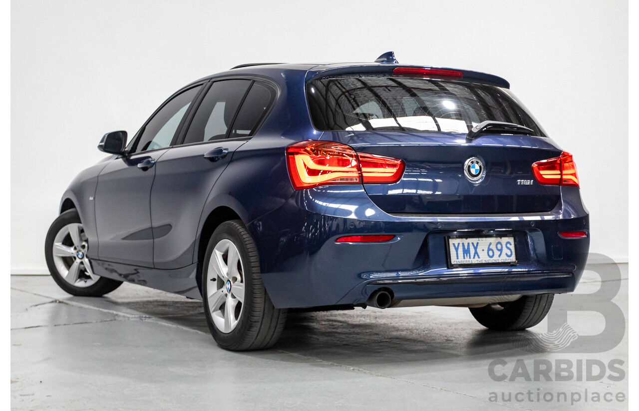 5/2016 BMW 118i Sport F20 LCI 5d Hatchback Mediterran Blue Metallic Turbo 1.5L