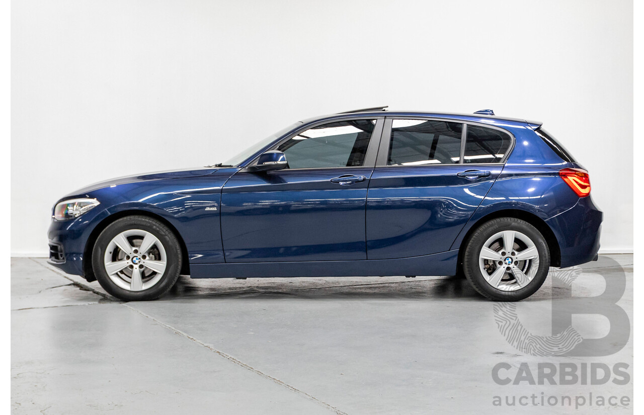 5/2016 BMW 118i Sport F20 LCI 5d Hatchback Mediterran Blue Metallic Turbo 1.5L