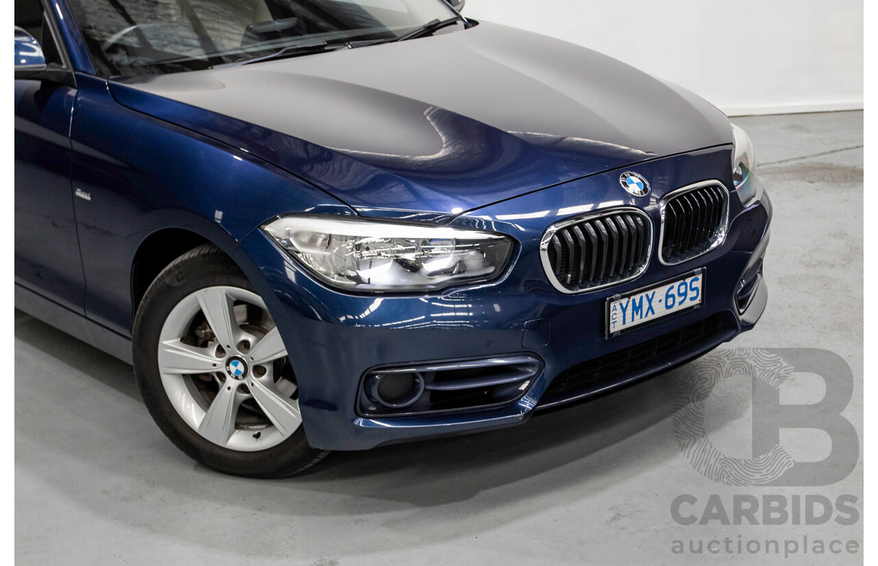 5/2016 BMW 118i Sport F20 LCI 5d Hatchback Mediterran Blue Metallic Turbo 1.5L