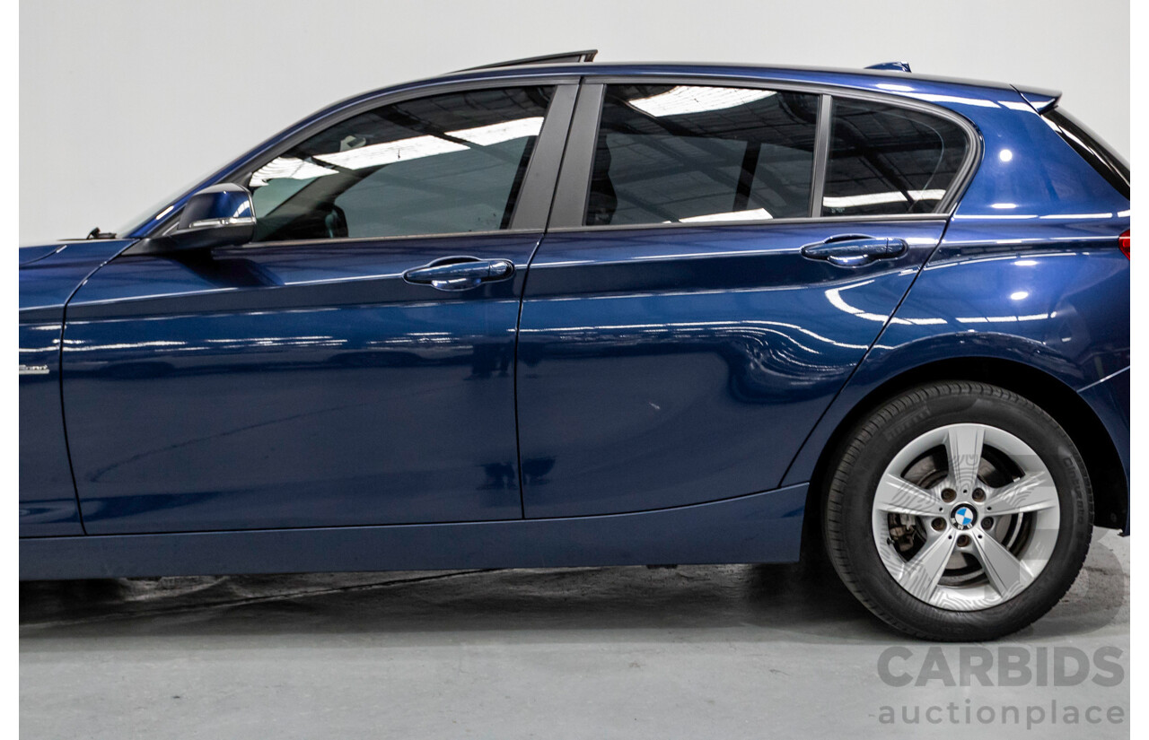 5/2016 BMW 118i Sport F20 LCI 5d Hatchback Mediterran Blue Metallic Turbo 1.5L