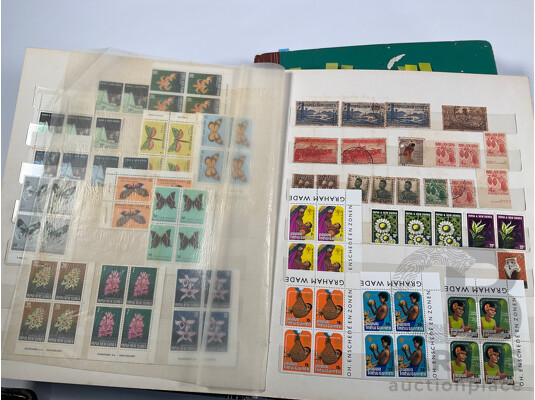 Two Albums of Vintage Papua New Guinea Stamps Including Mint Sheets, Blocks, Sets, One and Two Dollars, Stamp Packs