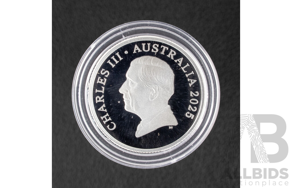 Australian RAM 2025 Silver Proof Coloured One Dollar Coin, Bluey Christmas, One Dollar Buck .999
