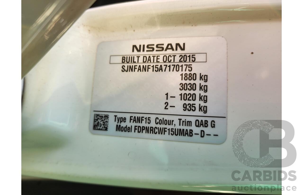 12/2015 Nissan Juke Ti-S (awd) F15 SERIES 2 4d Wagon White 1.6L