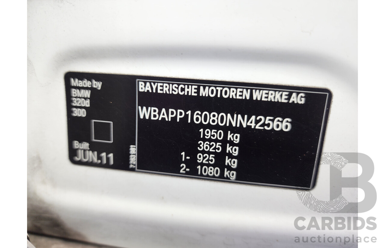 07/2011 Bmw 3 20d M Sport Lifestyle E90 MY11 4d Sedan White 2.0L