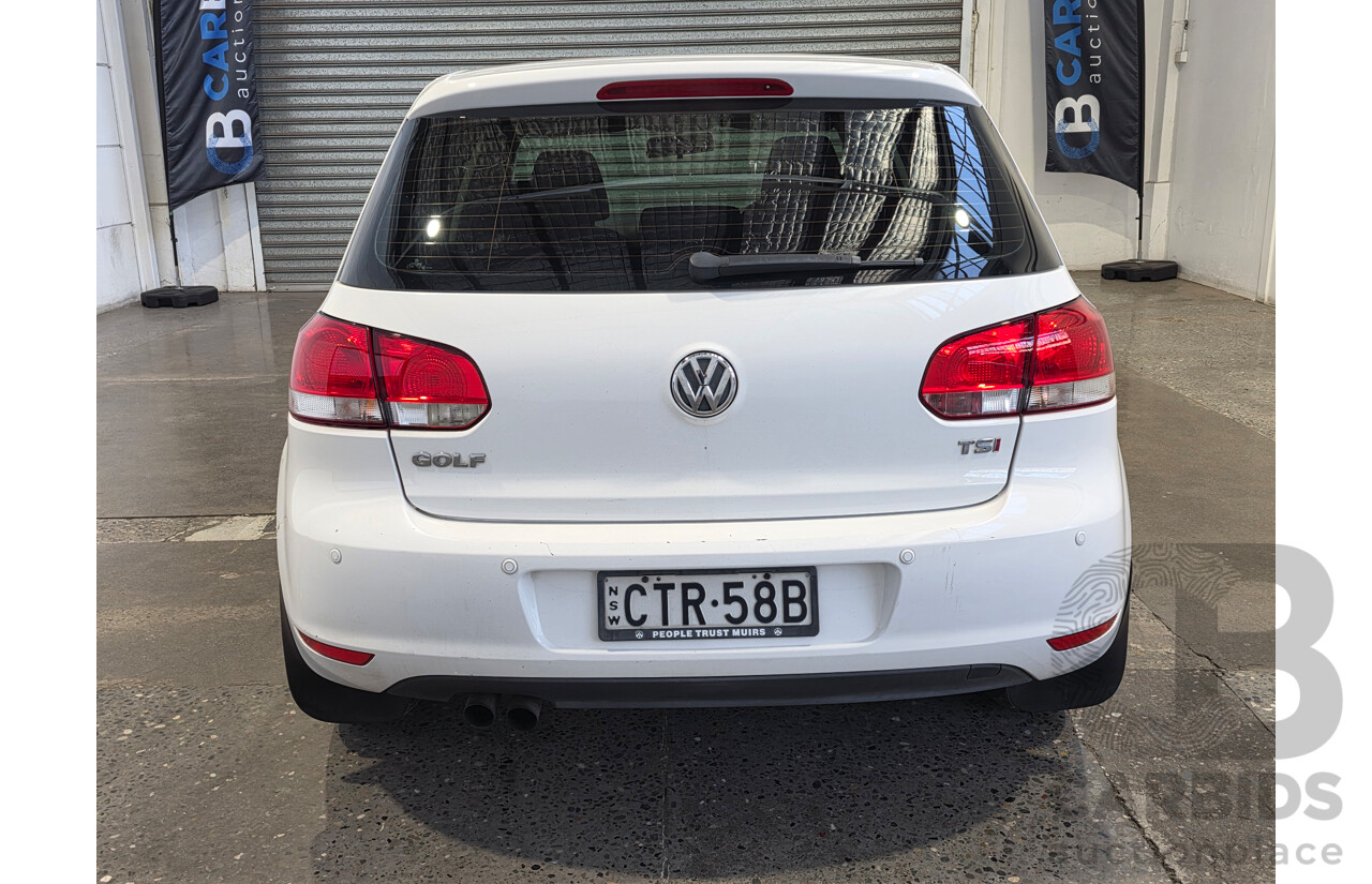 07/2012 Volkswagen Golf 90TSI Trendline 1K MY13 5d Hatchback White 1.4L