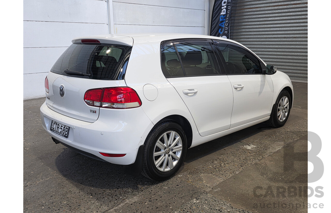 07/2012 Volkswagen Golf 90TSI Trendline 1K MY13 5d Hatchback White 1.4L