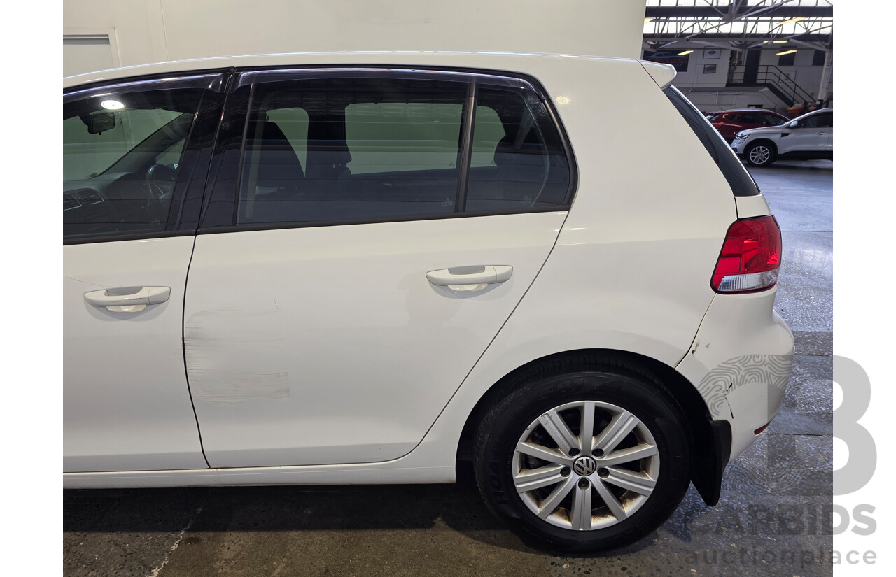 07/2012 Volkswagen Golf 90TSI Trendline 1K MY13 5d Hatchback White 1.4L