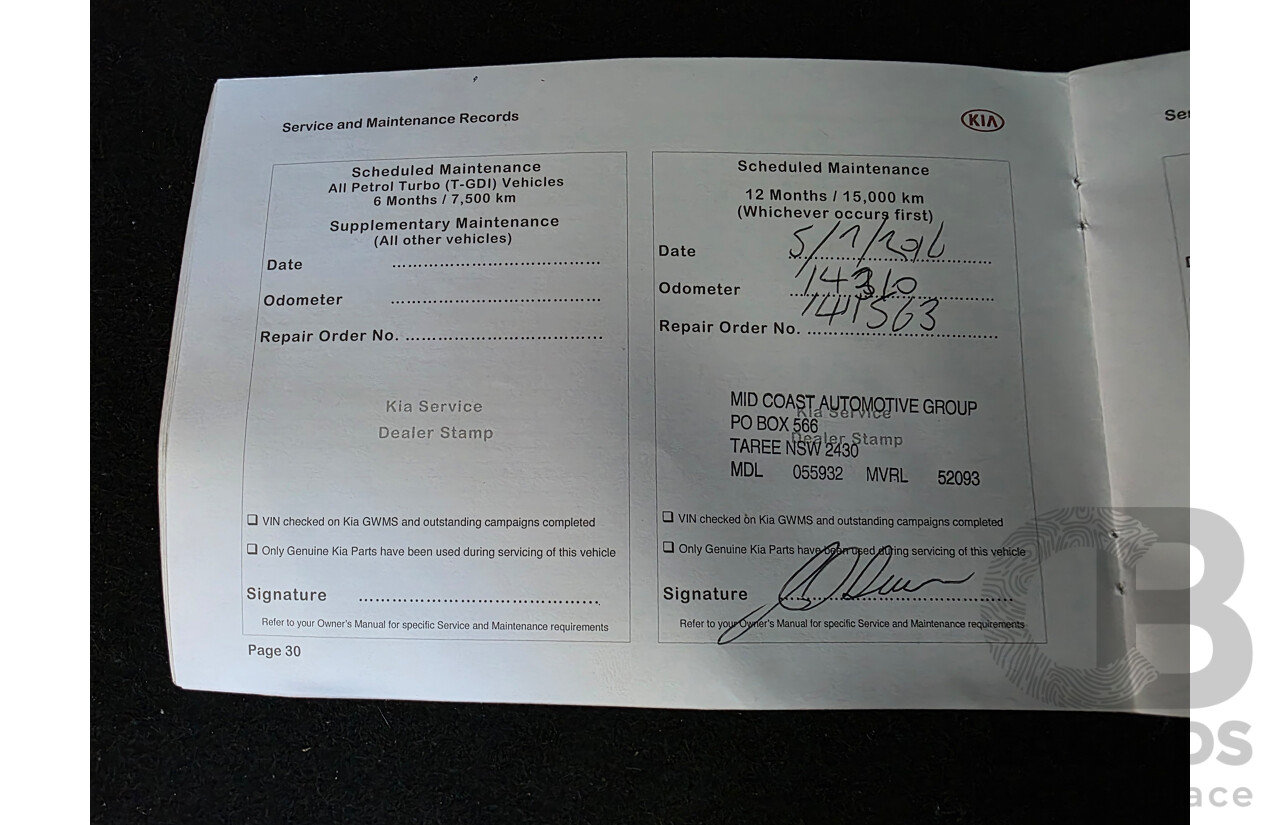 05/2015 Kia Cerato S YD MY15 5d Hatchback White 1.8L