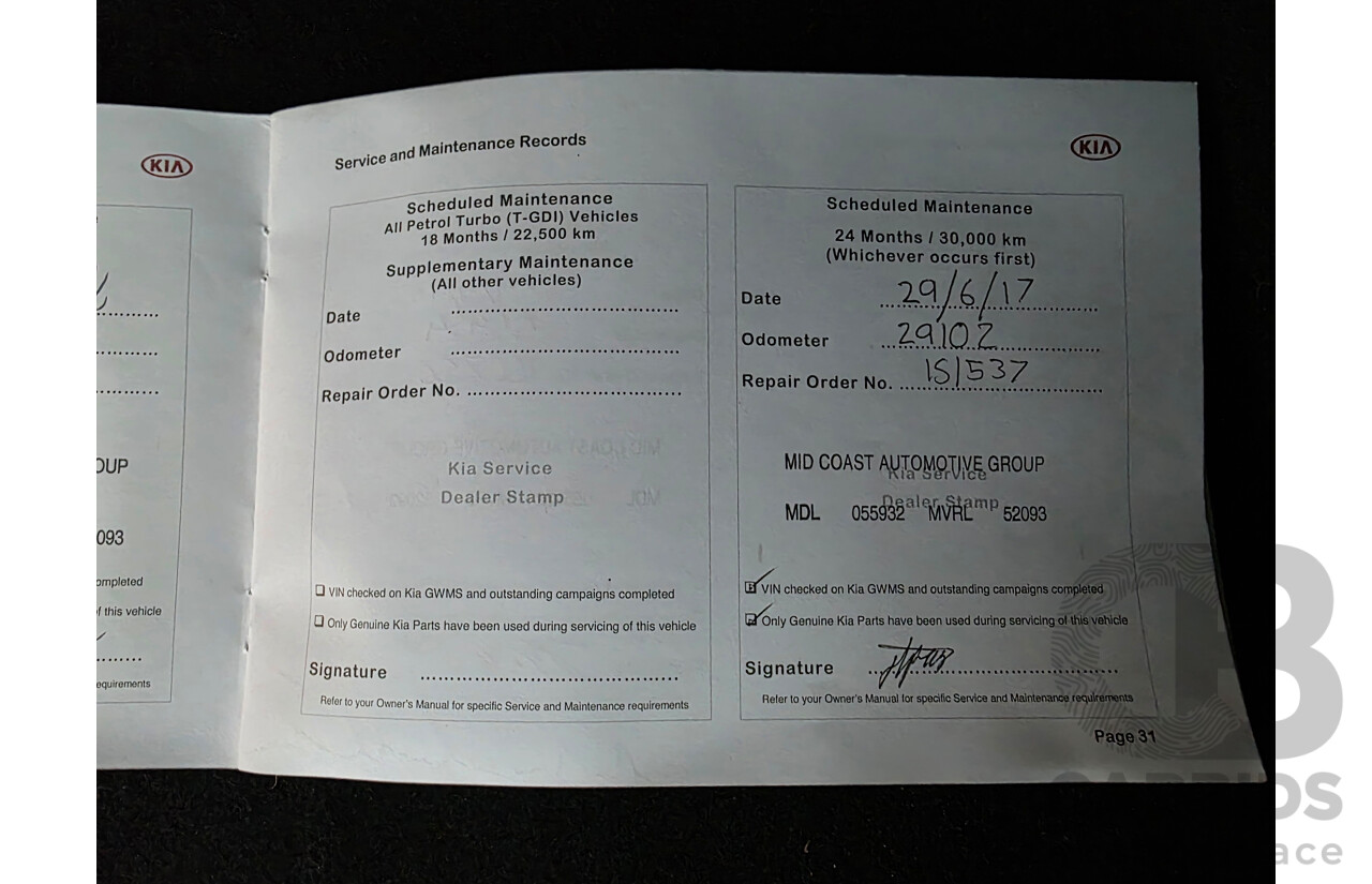 05/2015 Kia Cerato S YD MY15 5d Hatchback White 1.8L