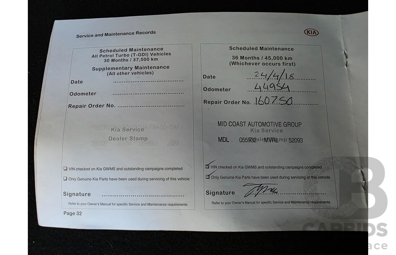 05/2015 Kia Cerato S YD MY15 5d Hatchback White 1.8L