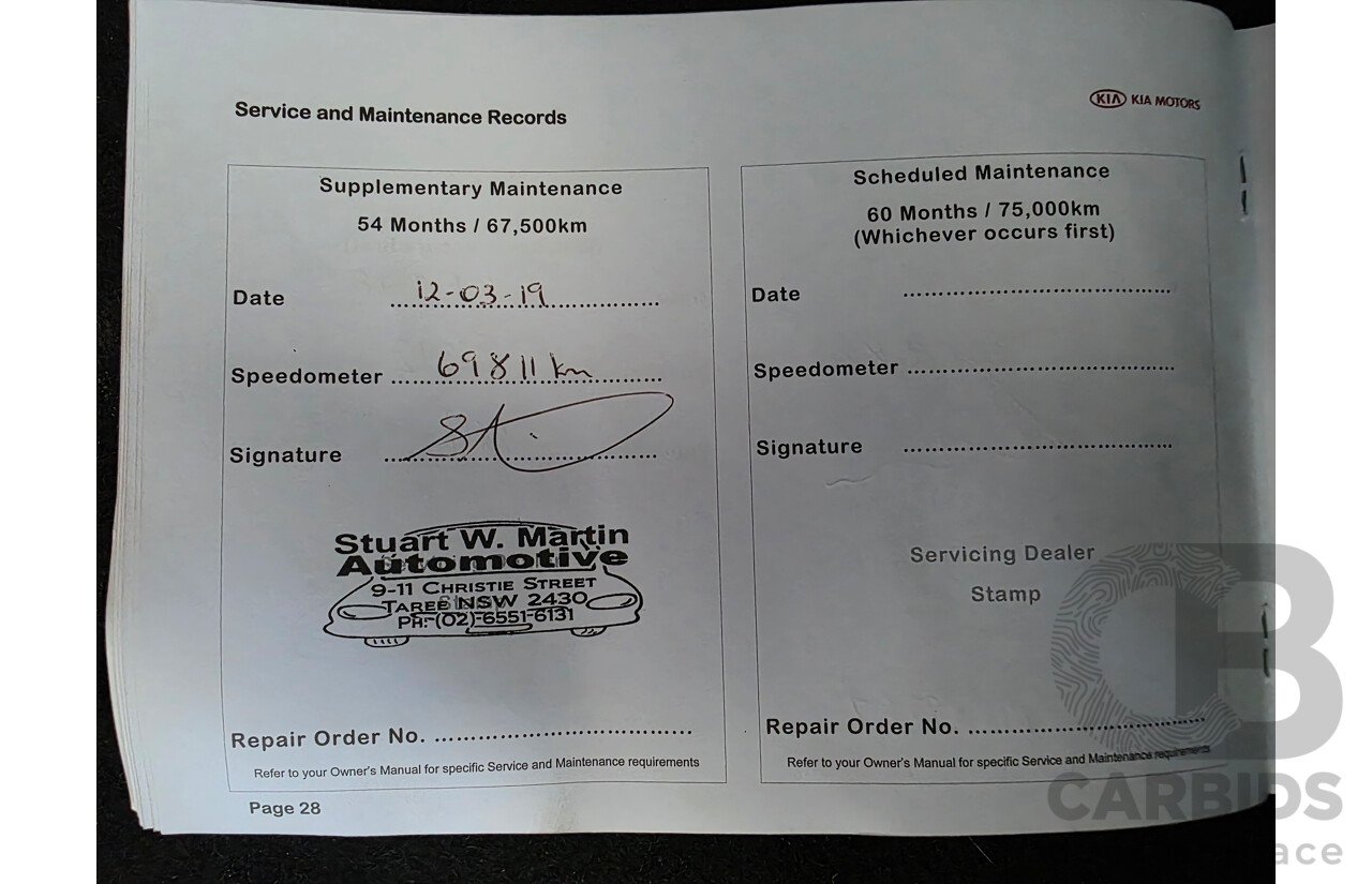 03/2012 Kia Rio S UB 5d Hatchback White 1.4L