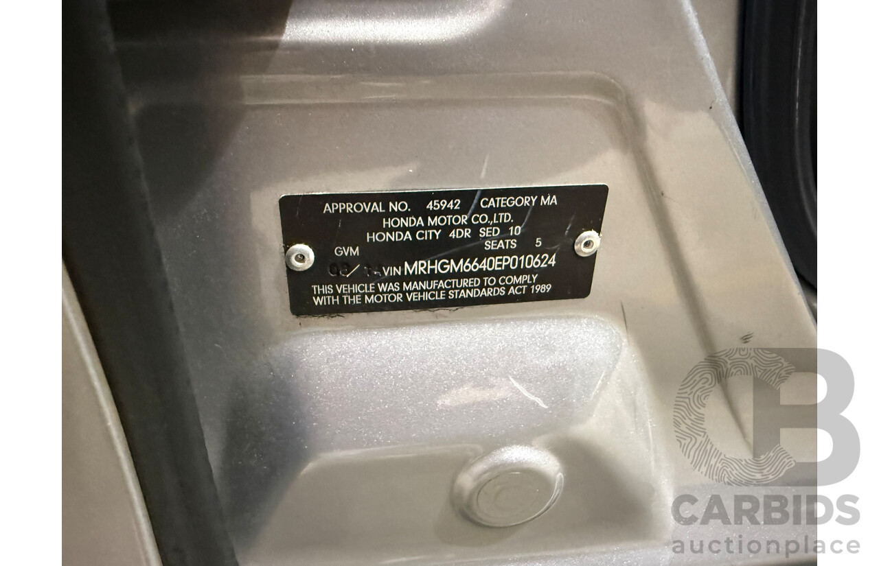 07/2014 Honda City VTi GM MY15 4d Sedan Silver 1.5L