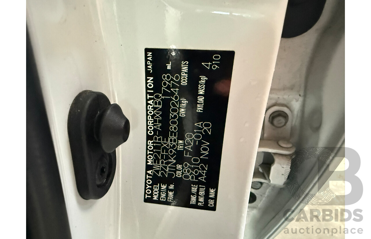 11/2020 Toyota Corolla Ascent Sport HYBRID ZWE211R 5d Hatchback White 1.8L