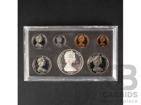 New Zealand 1983 Proof Seven Coin Set Including Silver One Dollar Coin .925