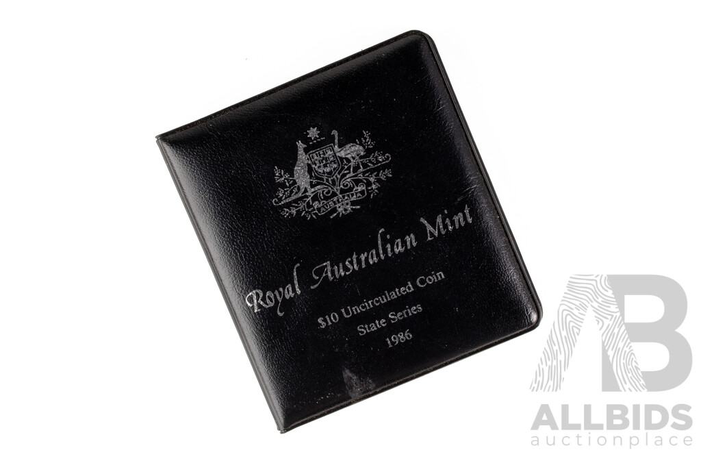 Australian 1986 Silver Ten Dollar Coin, State Series South Australia .925