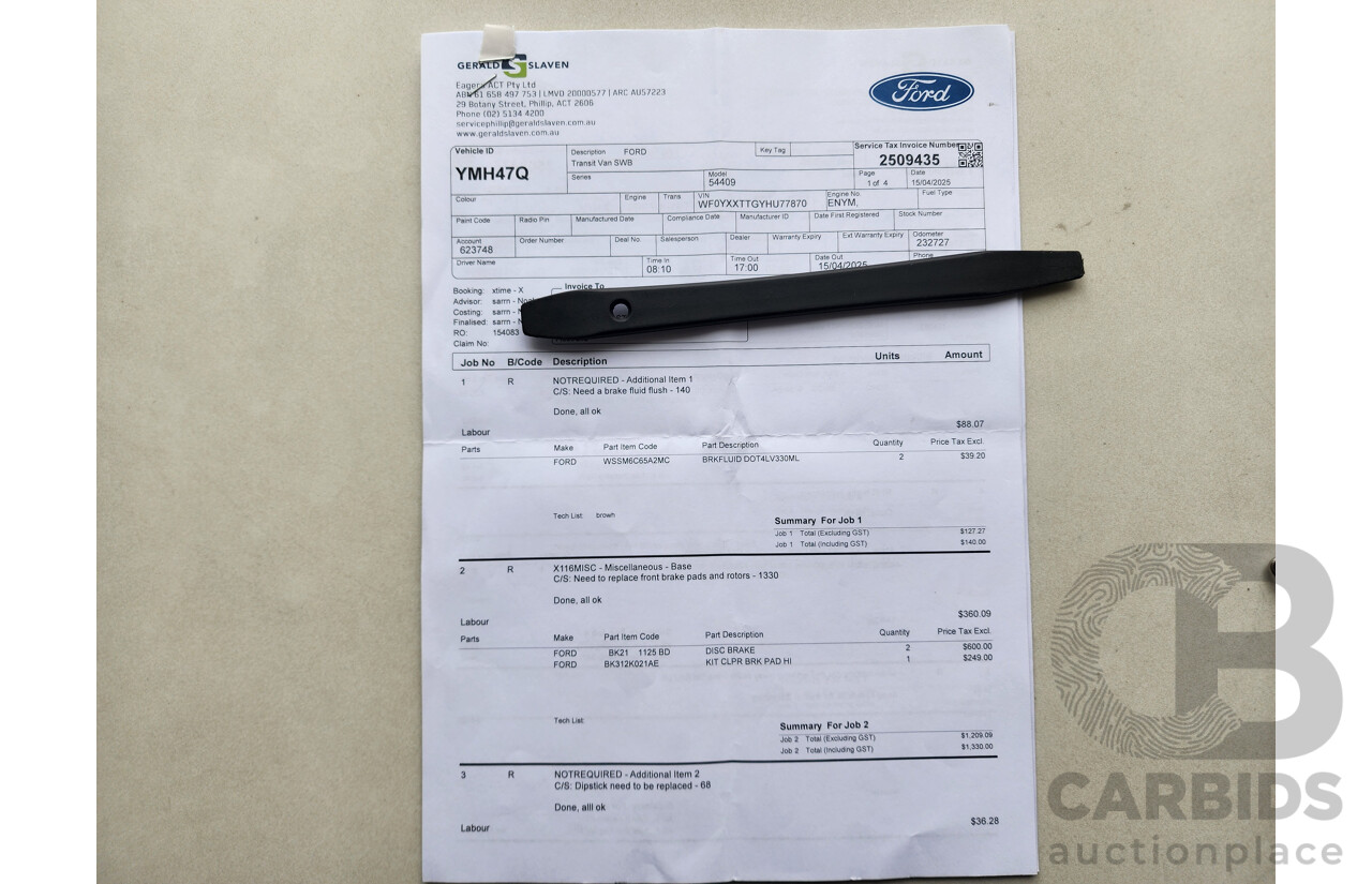 04/2017 Ford Transit Custom 290S (swb) VN 5d Van Silver 2.0L