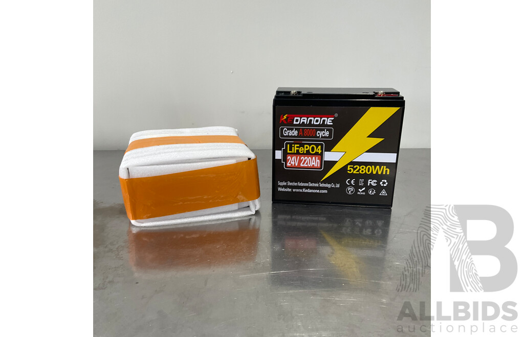 Kedanone LiFePO4 24V 220Ah Battery - LOT of 2
