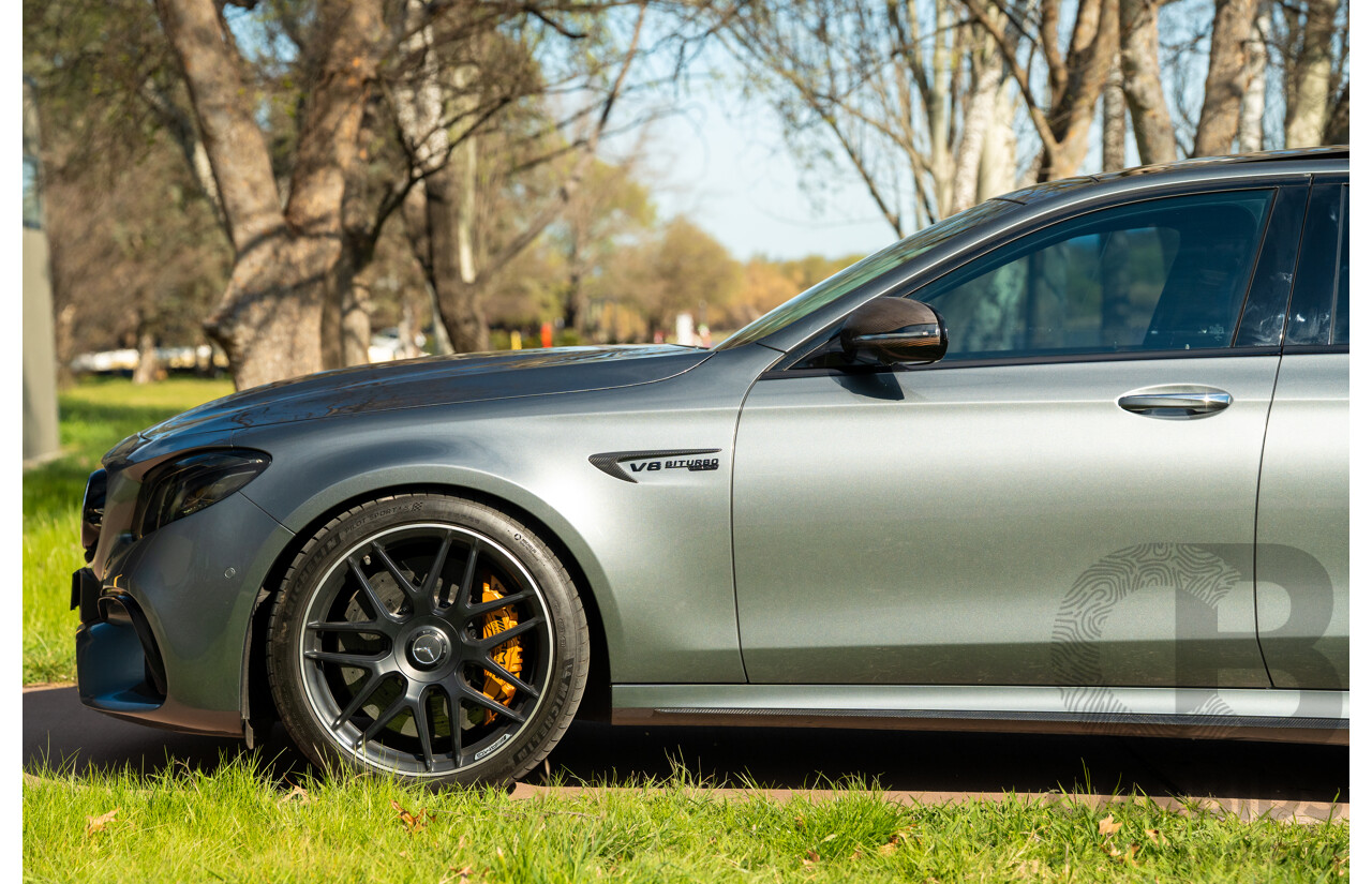 08/2018 Mercedes Benz E63 S AMG 4Matic+ (AWD) MY18 W213 4d Sedan Selenite Grey Metallic Twin Turbo V8 4.0L