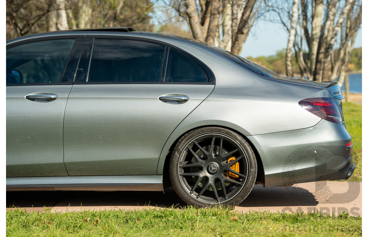 08/2018 Mercedes Benz E63 S AMG 4Matic+ (AWD) MY18 W213 4d Sedan Selenite Grey Metallic Twin Turbo V8 4.0L