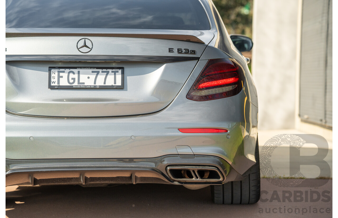 08/2018 Mercedes Benz E63 S AMG 4Matic+ (AWD) MY18 W213 4d Sedan Selenite Grey Metallic Twin Turbo V8 4.0L