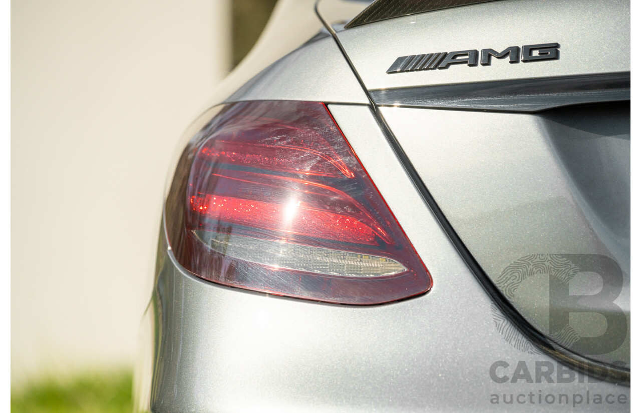 08/2018 Mercedes Benz E63 S AMG 4Matic+ (AWD) MY18 W213 4d Sedan Selenite Grey Metallic Twin Turbo V8 4.0L