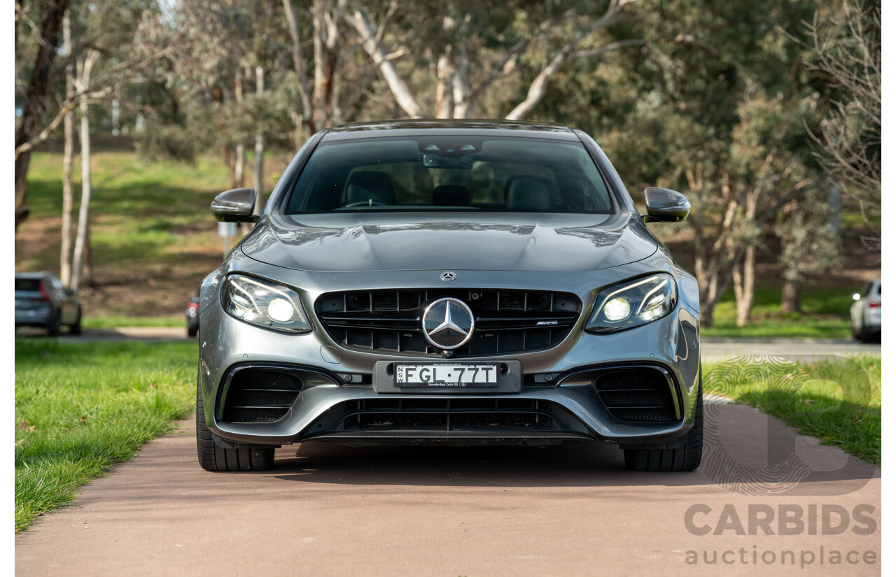 08/2018 Mercedes Benz E63 S AMG 4Matic+ (AWD) MY18 W213 4d Sedan Selenite Grey Metallic Twin Turbo V8 4.0L