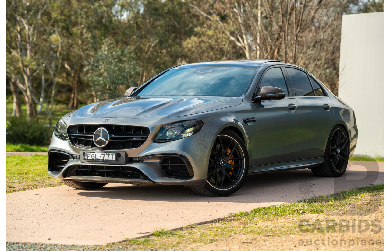 08/2018 Mercedes Benz E63 S AMG 4Matic+ (AWD) MY18 W213 4d Sedan Selenite Grey Metallic Twin Turbo V8 4.0L