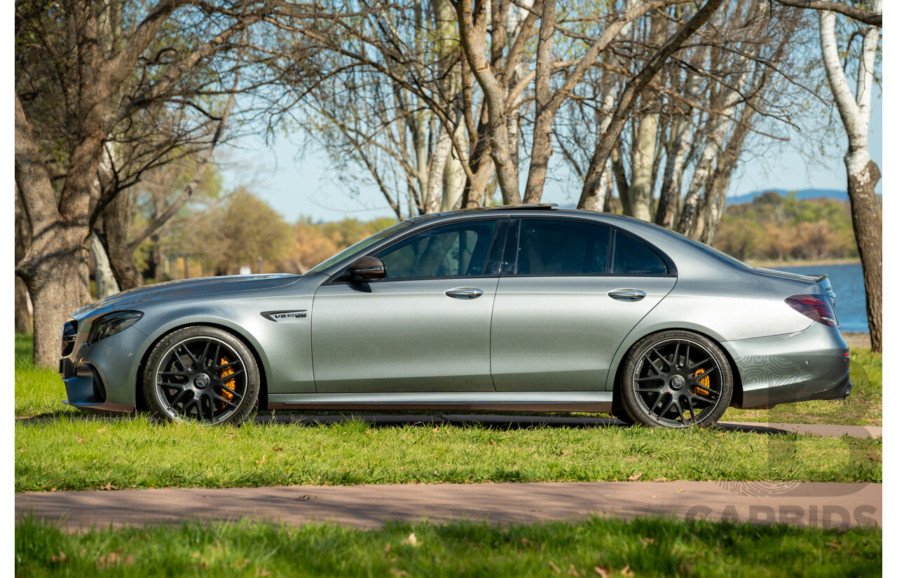 08/2018 Mercedes Benz E63 S AMG 4Matic+ (AWD) MY18 W213 4d Sedan Selenite Grey Metallic Twin Turbo V8 4.0L