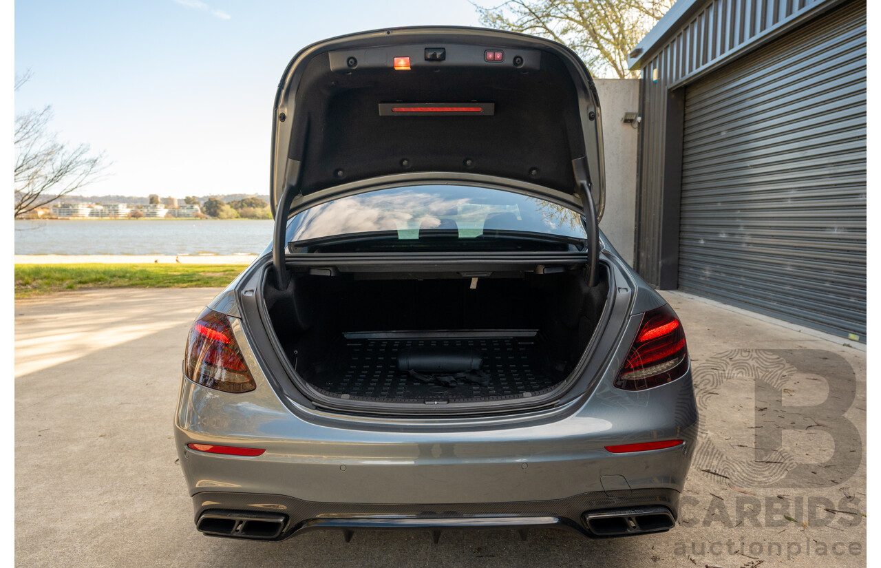 08/2018 Mercedes Benz E63 S AMG 4Matic+ (AWD) MY18 W213 4d Sedan Selenite Grey Metallic Twin Turbo V8 4.0L