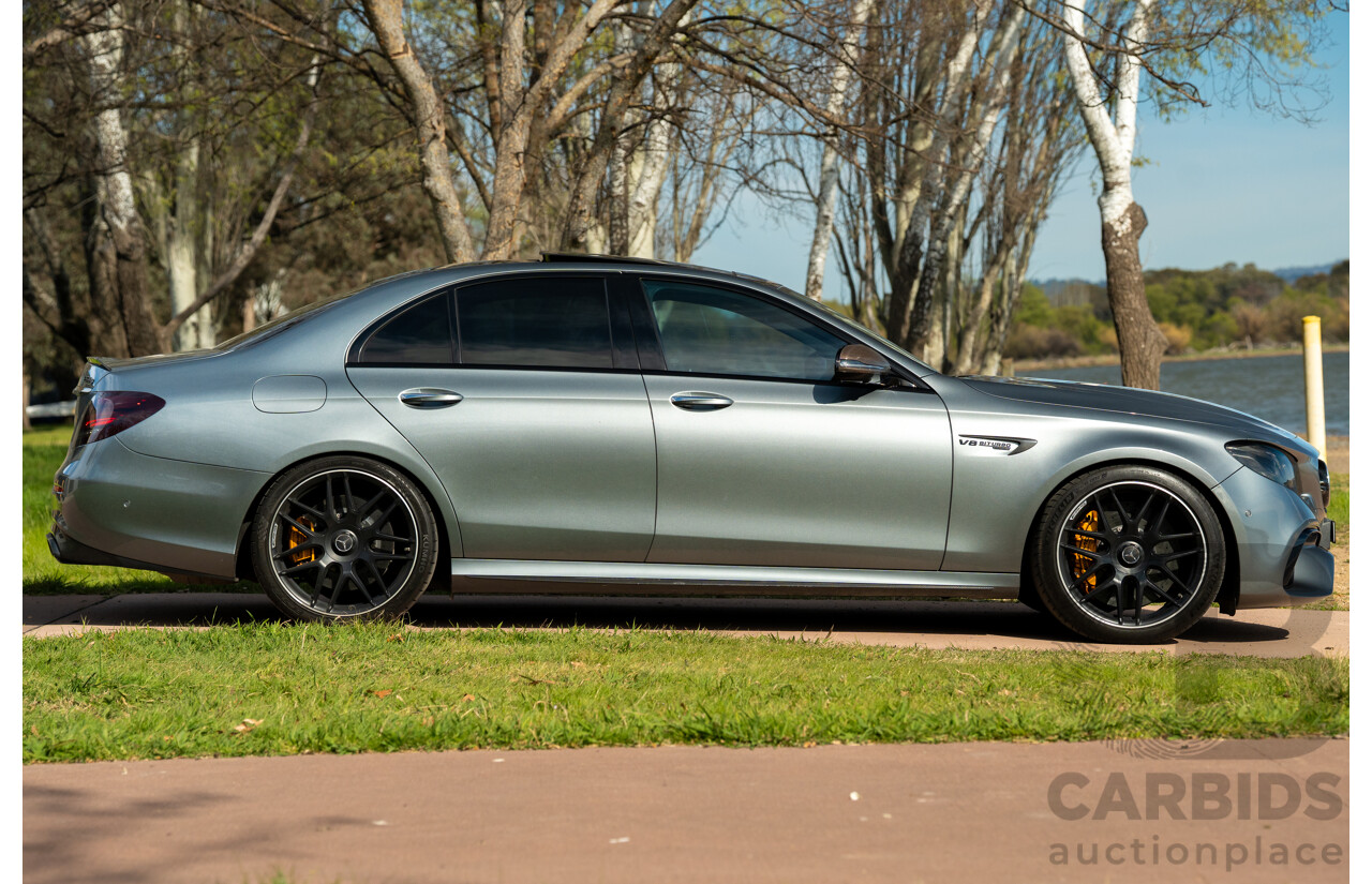08/2018 Mercedes Benz E63 S AMG 4Matic+ (AWD) MY18 W213 4d Sedan Selenite Grey Metallic Twin Turbo V8 4.0L