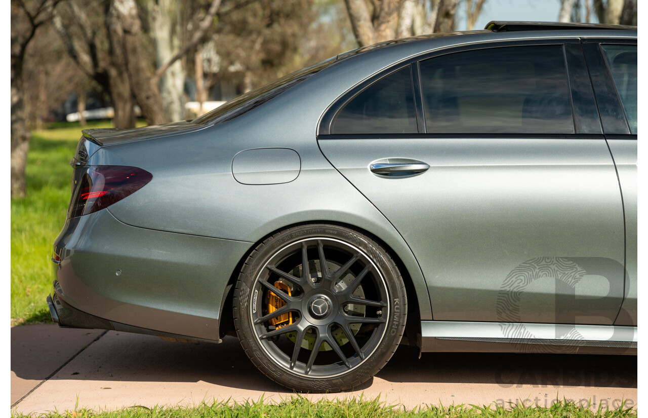 08/2018 Mercedes Benz E63 S AMG 4Matic+ (AWD) MY18 W213 4d Sedan Selenite Grey Metallic Twin Turbo V8 4.0L