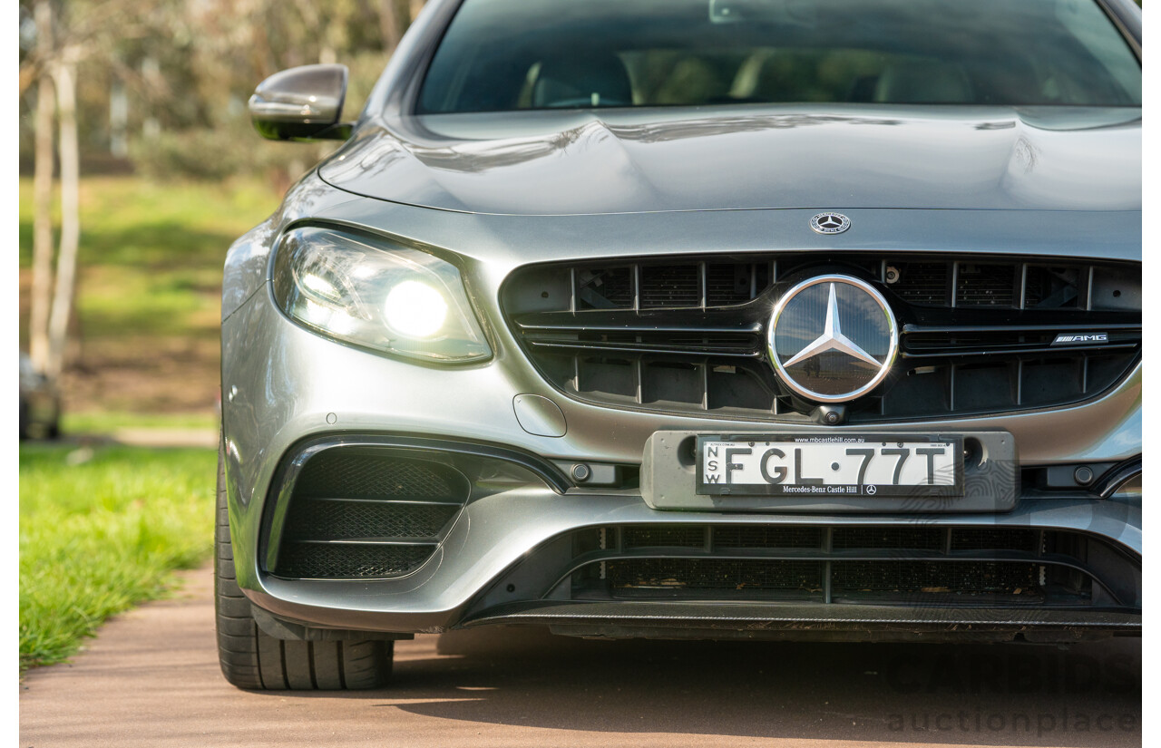 08/2018 Mercedes Benz E63 S AMG 4Matic+ (AWD) MY18 W213 4d Sedan Selenite Grey Metallic Twin Turbo V8 4.0L