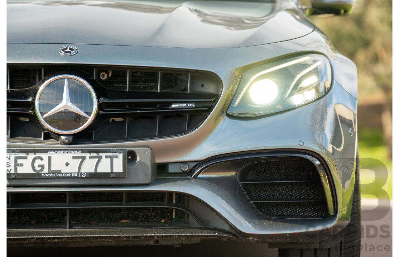 08/2018 Mercedes Benz E63 S AMG 4Matic+ (AWD) MY18 W213 4d Sedan Selenite Grey Metallic Twin Turbo V8 4.0L