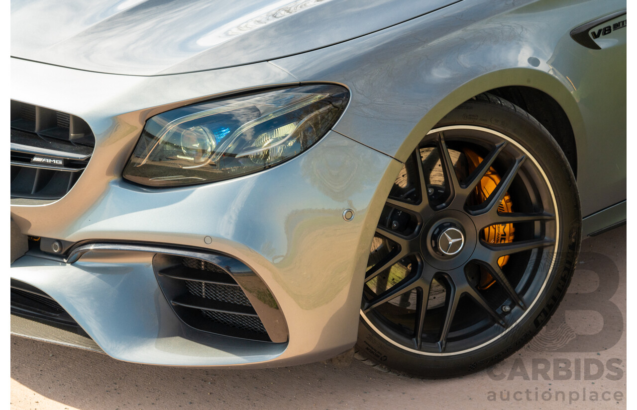 08/2018 Mercedes Benz E63 S AMG 4Matic+ (AWD) MY18 W213 4d Sedan Selenite Grey Metallic Twin Turbo V8 4.0L