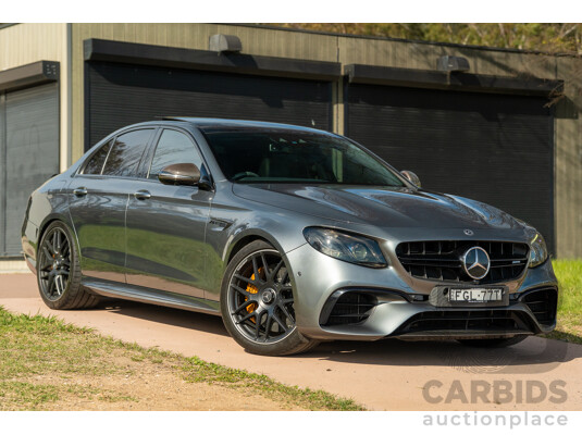 08/2018 Mercedes Benz E63 S AMG 4Matic+ (AWD) MY18 W213 4d Sedan Selenite Grey Metallic Twin Turbo V8 4.0L