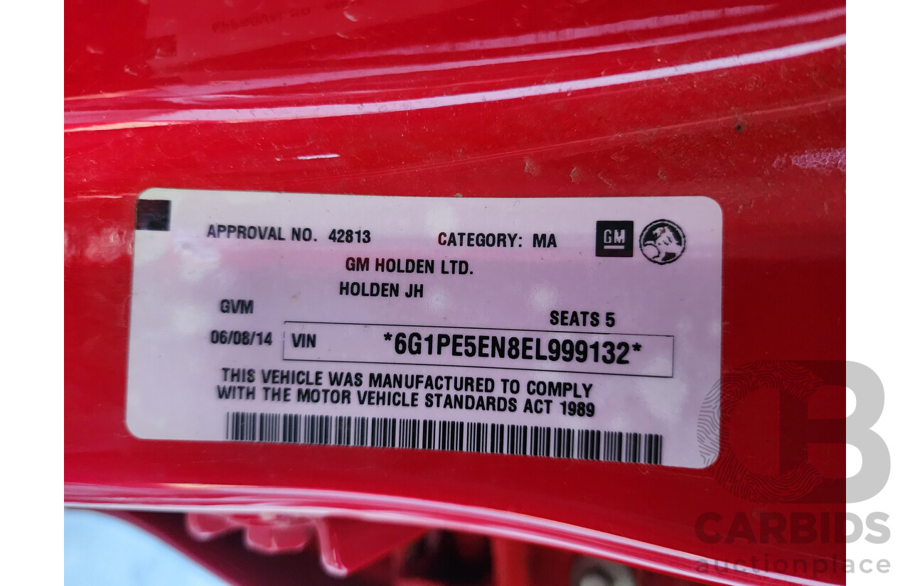 08/2014 Holden Cruze SRi Z-series JH MY14 4d Sedan Red 1.6L